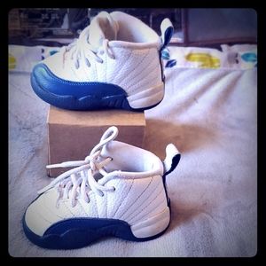 Navy Bule and white Jordan 12 Retro